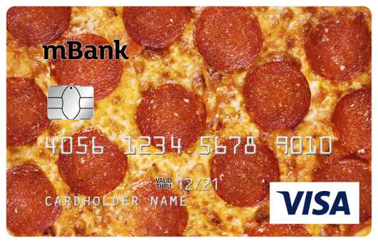 mBank karta z pizzą